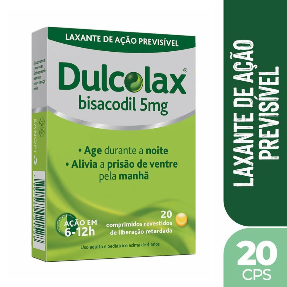 Laxante Dulcolax 5mg 20 dr&aacute;geas