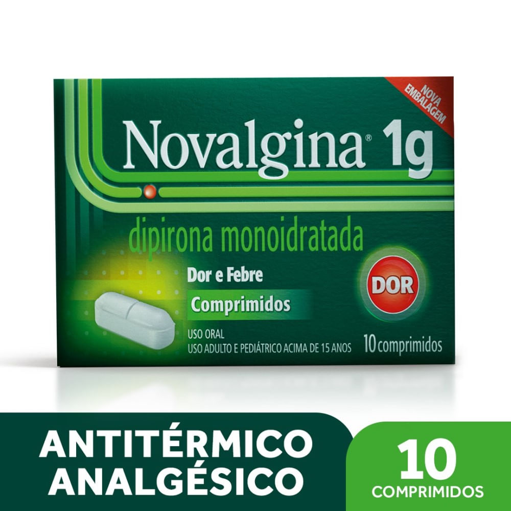Analg&eacute;sico E Antit&eacute;rmico Novalgina 1g 10 Comprimidos
