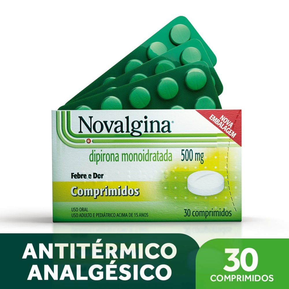 Analg&eacute;sico e Antit&eacute;rmico Novalgina 500mg 30 Comprimidos