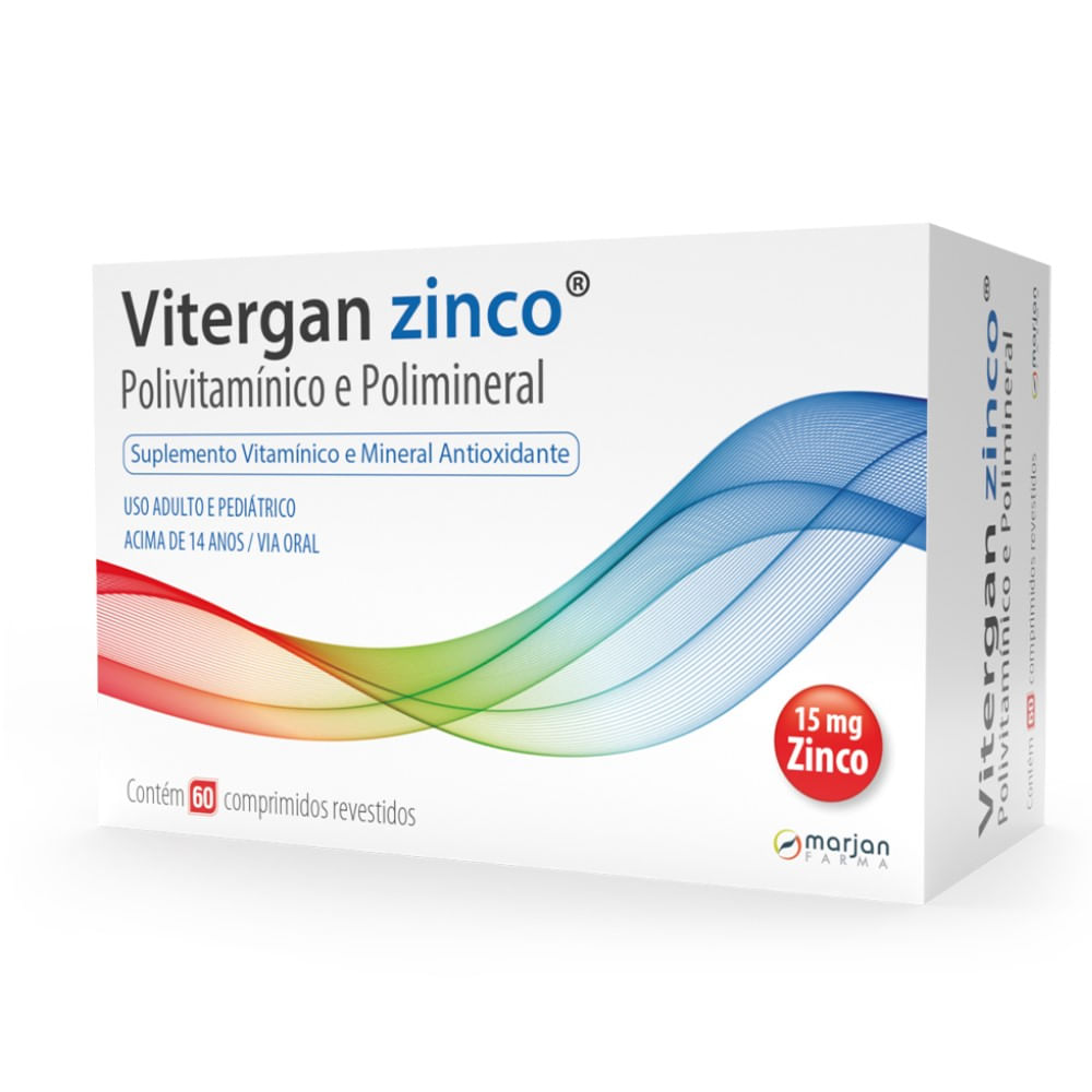 Suplemento Vitam&iacute;nico Vitergan Zinco 60 Comprimidos