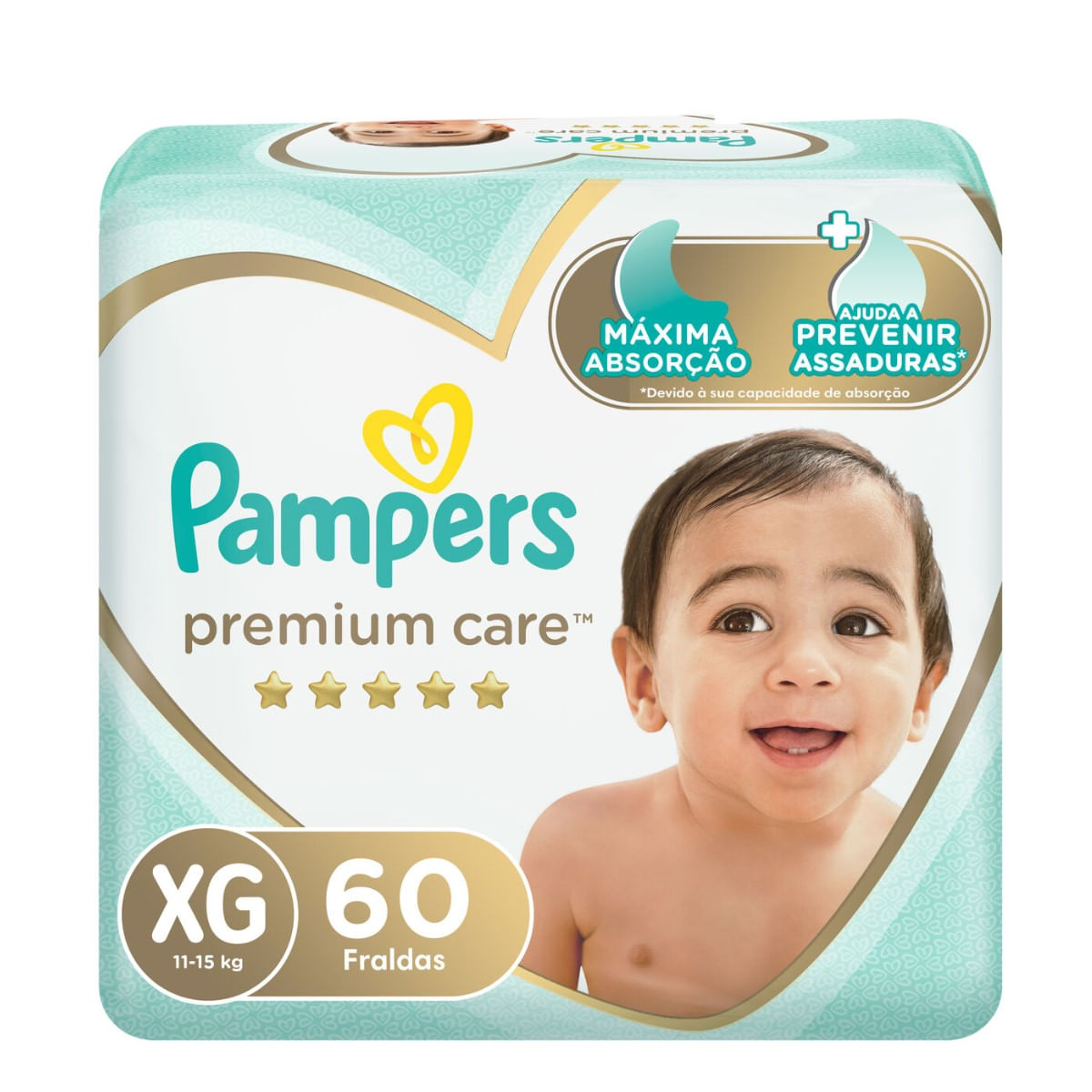 Fralda Descartável Pampers Premium Care XG Pacote com 60 Unid — foto 8