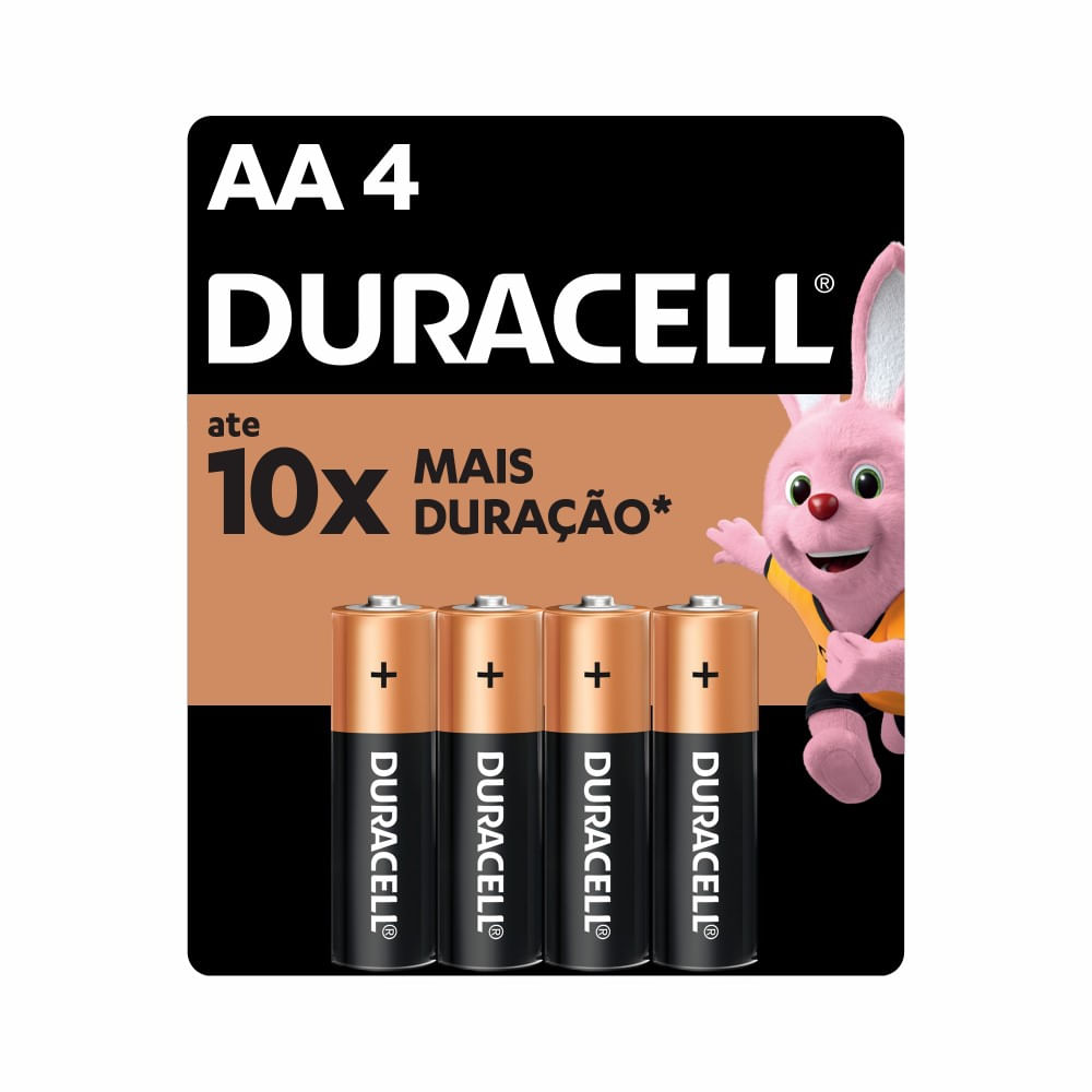 Pilha Alcalina Duracell Pequena AA 4 Unidades
