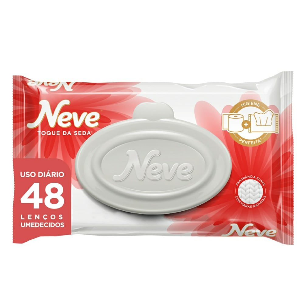 Lenço Higiênico Umedecido Neve Wipes Toque da Seda 48 unidades